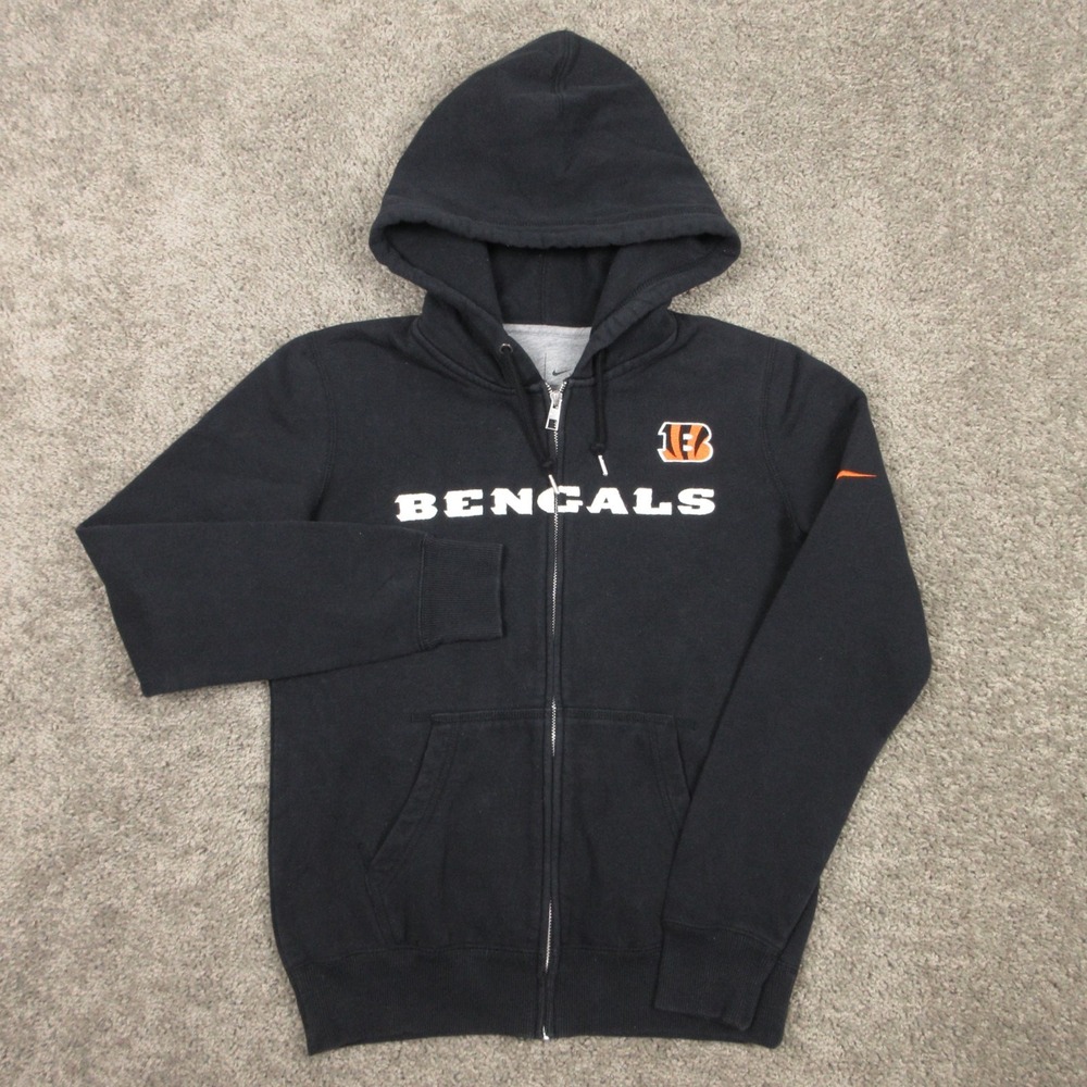 Cincinnati Bengals Sweater Womens Medium Black Full Zip Hoodie Sweatshirt Nike